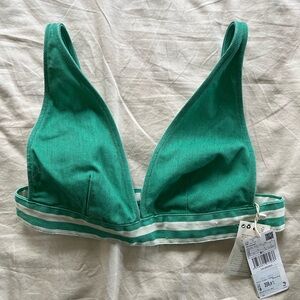 Mango Teal Bralette with Striped Band